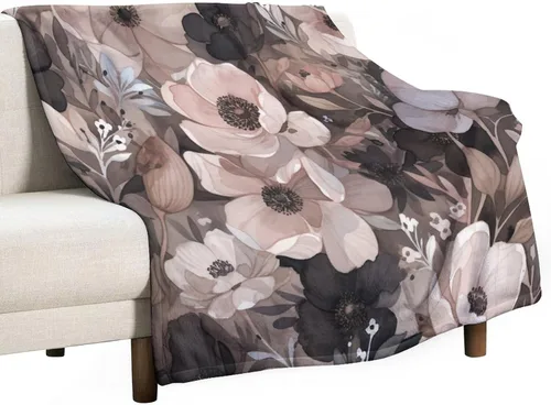 Manta decorativa moderna de flores de acuarela, manta floral de primavera y verano, manta de 30 x 40 pulgadas, súper suave y acogedora para sofá,
