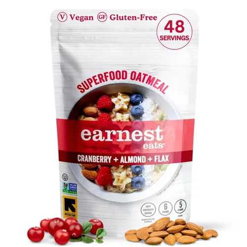 Miniatura 10 de Earnest Eats Superfood Avena – Arándanos Chia Canela – Vegana, sin gluten, 0.18 oz de proteína vegetal, 0.18 oz de fibra, sin azúcar añadida, 24