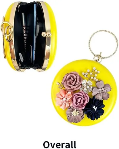 Miniatura 8 de Bolso de mano para mujer 3D rosa nude floral bolso de mano Hecho a mano con perla Boda nupcial diurna fiesta de noche
