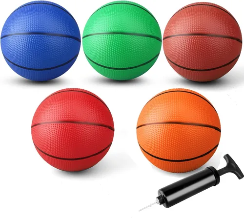 Miniatura 8 de Anzmtosn Mini Basketball Toys for Over Door Indoor Hoops - 7 Inch Pool Basketballs with Pump, Beach Balls, Water Toys for Inflatables Hoops