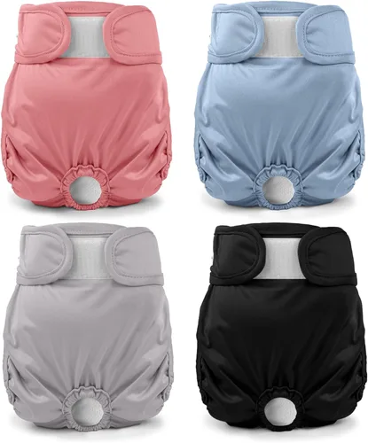 Miniatura 9 de JoyDaog Pañales para perras para perros medianos, paquete de 4 pañales reutilizables lavables premium para perritos en período de calor