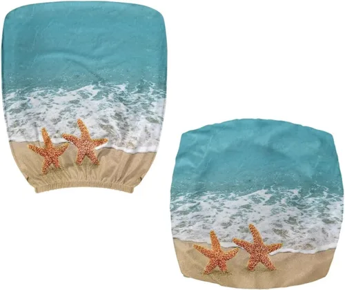 Miniatura 3 de Talayituse - Funda para silla de oficina o computadora con estampado de estrellas de playa, funda de asiento dividida elástica, extraíble y lavable