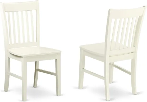 Miniatura 3 de East West Furniture Juego de comedor - 4 sillas de madera fantásticas, un hermoso asiento de madera de cocina y mesa de comedor blanca de lino