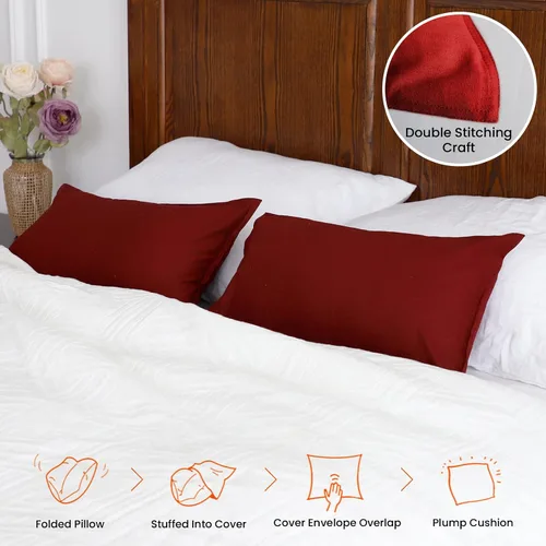 Miniatura 4 de Simple&Opulence - Fundas de almohada lumbar de lino 12x20 pulgadas, juego de 2, mezcla de lino y algodón, rectangulares, decorativas, para sofá