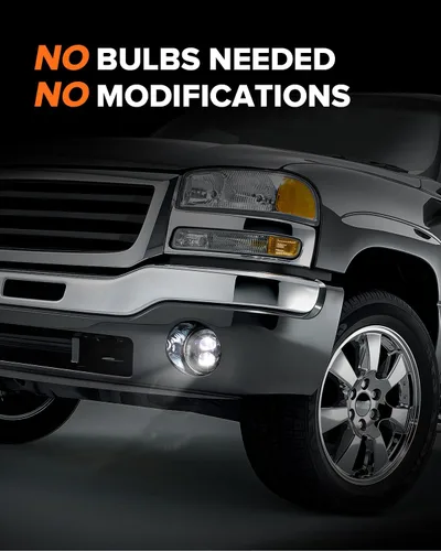 Miniatura 2 de Nueva versión de luces antiniebla LED ensambladas Compatibles con modelos GMC Sierra 1500/2500/3500 2003-2006 y 2007 Sierra Classic; lámparas