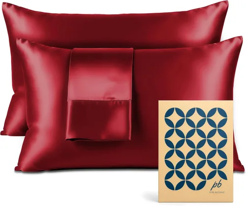 Miniatura 49 de Pure Bedding Sábanas de satén individuales [3 piezas, plateadas] Juego de sábanas sedosas de lujo para hotel, juego de sábanas de microfibra extra