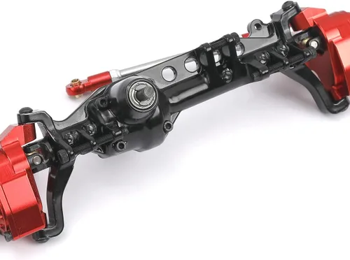 Miniatura 3 de Eje delantero completo de aleación de aluminio para Axial SCX10 III AXI03007 1/10 RC Crawler Upgrades (rojo y negro, delantero)