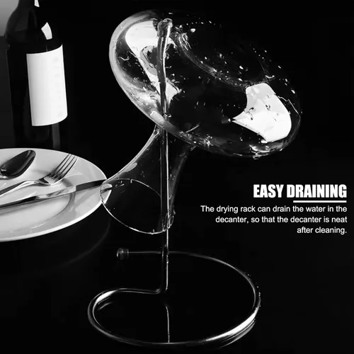 Miniatura 5 de Soporte para decantador seco, soporte para decantador de acero inoxidable, accesorios de soporte para decantador de vino tinto al revés