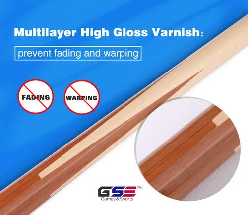 Miniatura 4 de GSE Games & Sports Expert Taco de billar de arce canadiense de 36"/42"/48"/52"/58", 1 pieza, taco de billar de madera dura, taco de billar