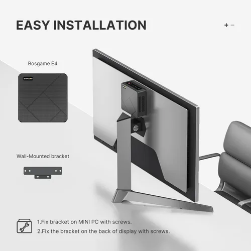 Miniatura 8 de BOSGAME E4 Mini PC, Mini Computadoras con AMD Ryzen 5 3550H, 16GB DDR4 512GB PCIe SSD, Dual RJ45, Triple Pantalla 4K, USB-C, USB 3.2, Wi-Fi 5/BT