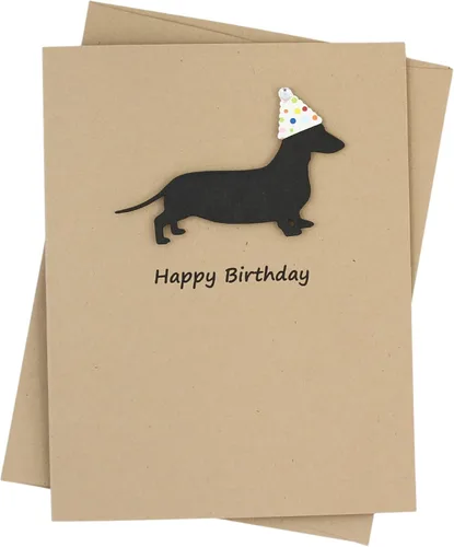 Miniatura 19 de Tarjeta de cumpleaños de pastor australiano negro Tarjeta de felicitación para mascotas con tema de perro australiano negro Sombrero de fiesta