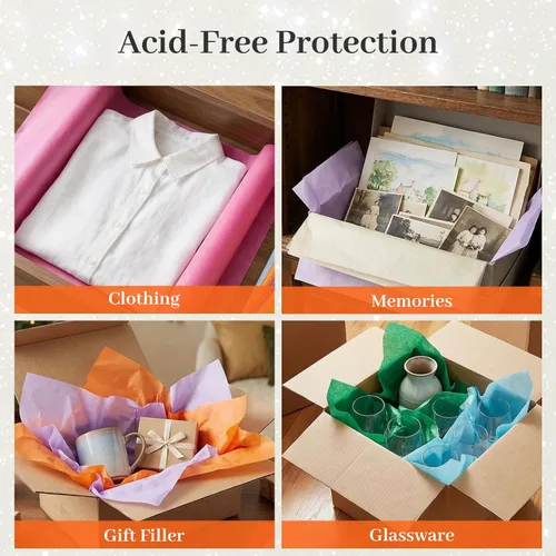 Miniatura 7 de Koogel 120 hojas de papel de seda a granel, papel de regalo de 20 x 14 pulgadas para bolsas de regalo de Navidad, manualidades, boda, fiesta