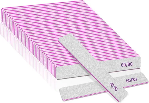 Miniatura 7 de BLESWIN 12 limas de uñas de grano 60/60, limas de uñas jumbo para uñas acrílicas, lima de uñas de doble cara para manicura, pedicura y uñas acrílicas