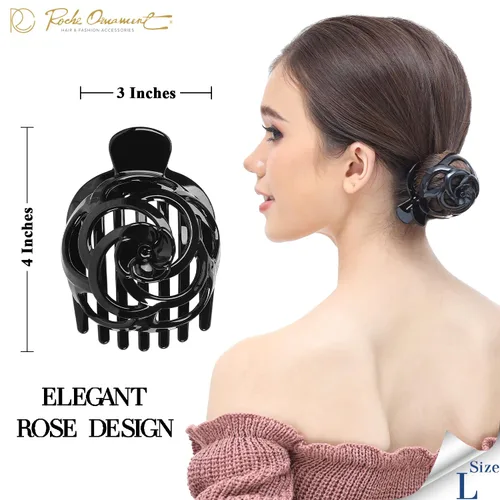 Miniatura 3 de RC ROCHE - 6 piezas para hacer moños para mujer, clip de pinza para el cabello, nido de pájaro, ballerina, soporte redondo francés, red de dona