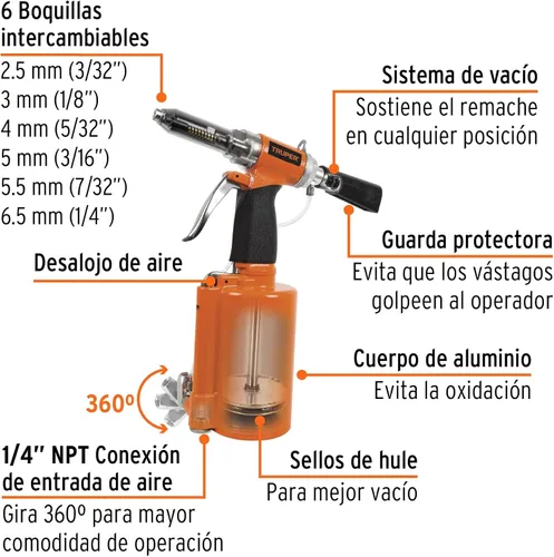 Miniatura 2 de Remachadora de aire 1/4