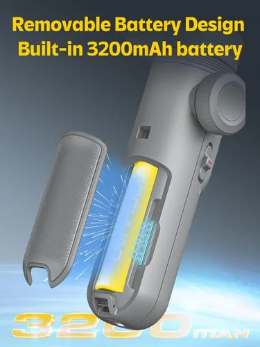 Miniatura 4 de Estabilizador de cardán profesional para teléfono inteligente con pantalla OLED de carga inalámbrica, rueda de enfoque de luz LED, estabilizador
