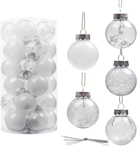 Miniatura 13 de Juego de 30 adornos de bolas de Navidad, bolas de adornos de Navidad inastillables, decoración de árbol de Navidad, bolas de árbol de Navidad rojas