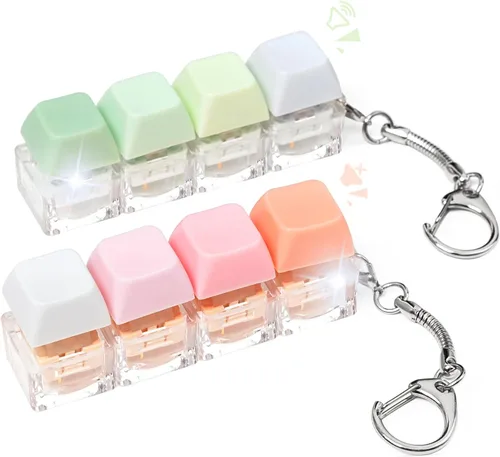 Miniatura 12 de Juguete Fidget de Teclado, 2 Piezas Llavero de Teclado Fidget Clicker de Teclado Fidget Silencioso Ruidoso Clicker Fidgets para Adultos Alivio