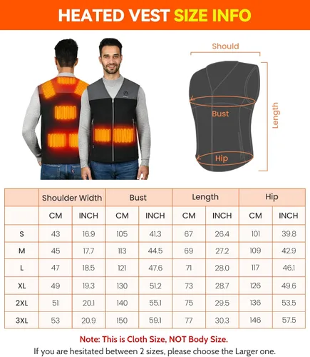 Miniatura 6 de DOACE Heated Vest for Men & Women, Smart heated Jacket, Battery Not Included
