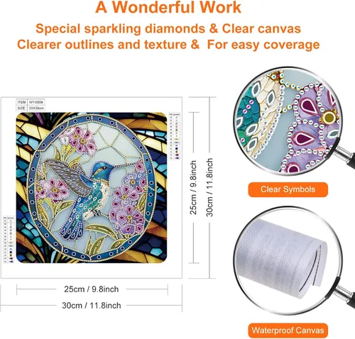 Miniatura 2 de Stalente Kits de pintura de diamantes para adultos, kits de arte de diamantes de forma especial 5D para principiantes, pintura de diamantes