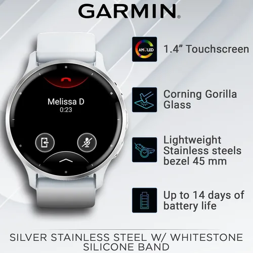 Miniatura 3 de Garmin Venu 3 Reloj inteligente GPS con pantalla AMOLED de 45 mm, funciones avanzadas de salud y fitness, hasta 14 días de batería, paquete