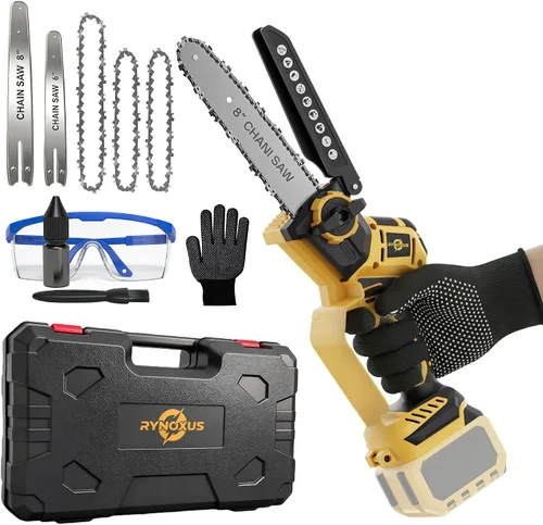 Miniatura 8 de Mini motosierra para batería Milwaukee M18, motosierra eléctrica inalámbrica 2 en 1 de 8 y 6 pulgadas con motor sin escobillas de 800 W y engrasador