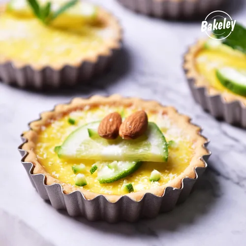 Miniatura 3 de Juego de mini sartenes para tartas de 4 pulgadas, 4 piezas con parte inferior suelta extraíble, antiadherente, redonda, quiche, para horno y cocción