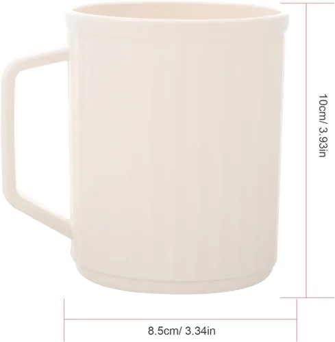 Miniatura 6 de Beavorty Tazas de baño vaso de plástico para cepillos de dientes con asa para viajes en casa, taza blanca