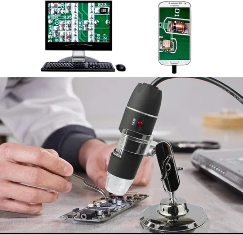 Miniatura 8 de Microscopio USB para Android/PC, microscopio digital de aumento 40-1000X, endoscopio de cámara con 8 luces LED ajustables