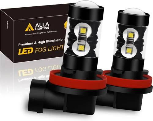 Miniatura 12 de Alla Lighting Bombillas LED antiniebla 9006 HB4 de 2400 lúmenes, 6000 K, xenón blanco superbrillante, lámparas antiniebla de repuesto