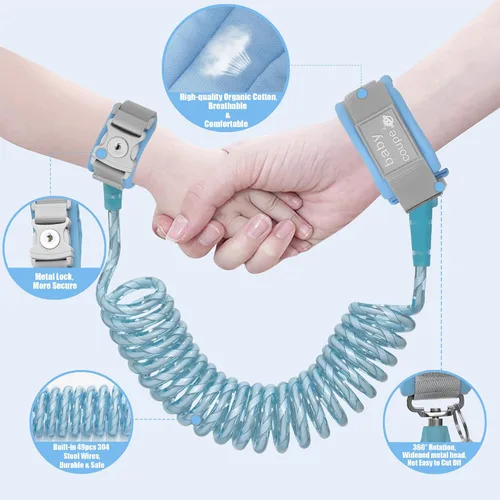 Miniatura 2 de Arnés para caminar para niños pequeños, con eslabones de muñeca antipérdida para niños, arnés de seguridad para niños, mejorado con reflectante
