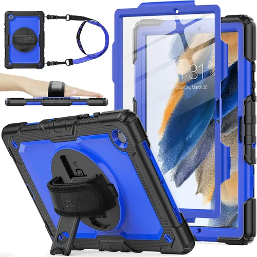 Miniatura 19 de SEYMAC stock Funda para Samsung Galaxy Tab A8 de 10.5 pulgadas, funda de protección contra caídas de cuerpo completo con protector de pantalla