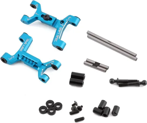 Yeah Racing Brazo de suspensión inferior trasero ajustable de ancho de pista de aluminio para Tamiya TT02D TATT-S03 Azul #TATT-010BU