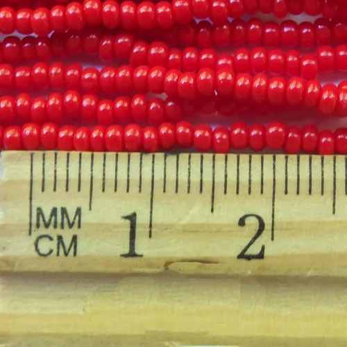 Miniatura 3 de Semilla Perlas 10/0 Checa Opaco Rojo (una Madeja) Vidrio Preciosa
