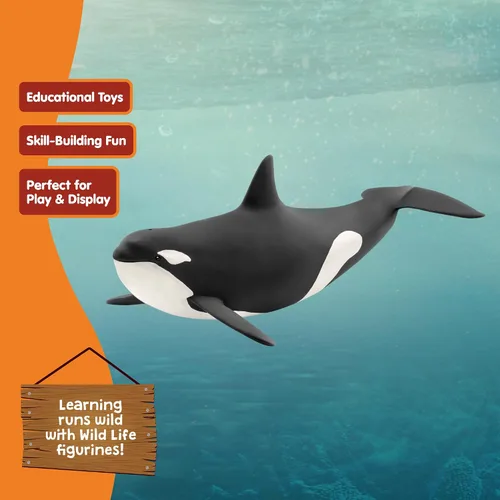 Miniatura 6 de schleich Wild Life - Juguete de ballena asesina – Figura realista de orca de 8 pulgadas – Figura de animal de vida silvestre del océano para jugar