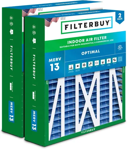 Miniatura 39 de Filterbuy Filtro de Aire MERV 13 de 20 x 25 x 5 pulgadas para defensa óptima contra el humo y las alergias (paquete de 2), filtros plisados