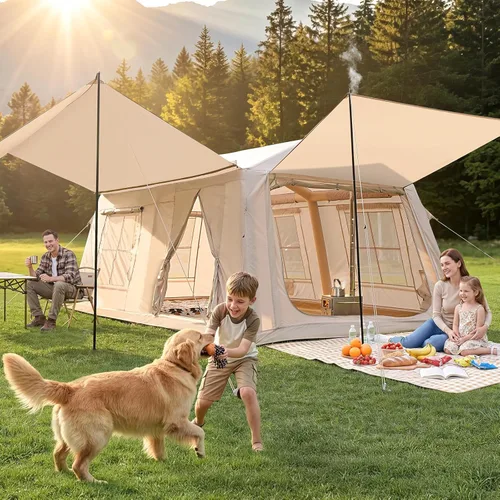 Miniatura 12 de Inflatable Blow Up Tents for Camping,Waterproof Oxford Hot Tent with Manual Pump,Spacious Easy Setup Inflatable Camping Air Tent for Family Glamping