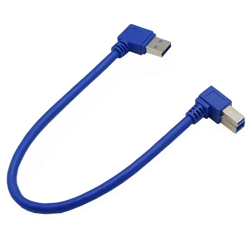 Miniatura 4 de Seadream Cable de impresora USB3.0 en ángulo; paquete de 2 conectores USB 3.0 A macho SuperSpeed de 90 grados en ángulo izquierdo a USB 3.0 B, cable