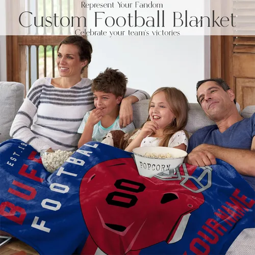 Miniatura 48 de Manta personalizada para fanáticos del fútbol americano – Se envía al día siguiente – Hecha en Estados Unidos – Manta de vellón personalizada