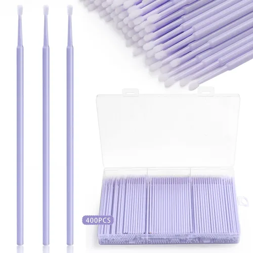 Miniatura 8 de 400 piezas de microcepillos aplicadores, JASSINS Microswabs para extensiones de pestañas, hisopo desechable de precisión de 0.079 pulgadas