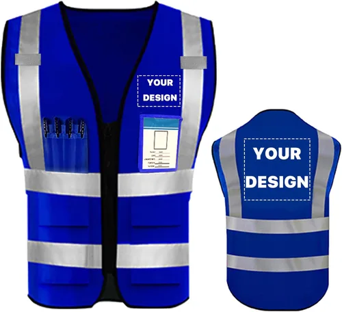 Miniatura 34 de Chaleco de seguridad de alta visibilidad reflectante, personaliza tu logotipo, ropa de trabajo de seguridad con tiras reflectantes y bolsillos A