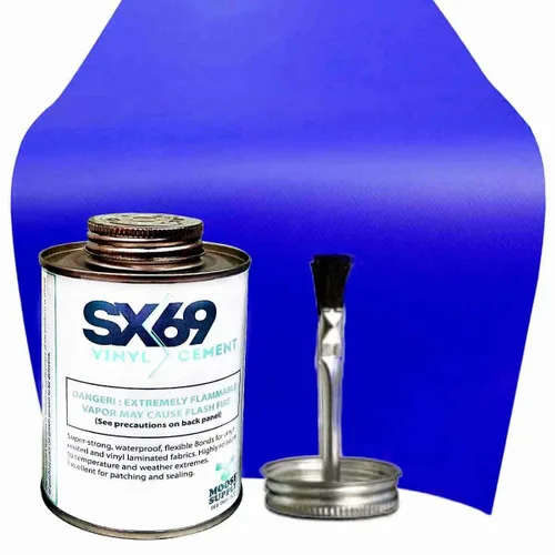 Miniatura 16 de SX 69 Kit de reparación de vinilo Kit de reparación de casa inflable Rojo Incluye adhesivo de 4 onzas y rollo de vinilo para reparaciones