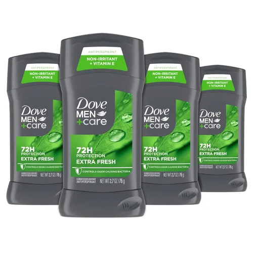 Dove Men+Care - Desodorante antitranspirante en barra para hombres, 4 unidades, extra fresco, con protección contra el sudor y el olor de 72 horas