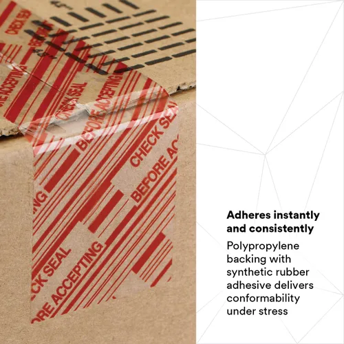 Miniatura 3 de 3 M Scotch Cinta para sellar cajas con mensaje impreso, Transparente, 1