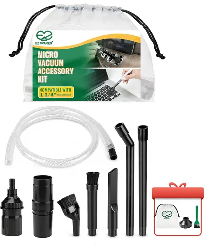 EZ SPARES Kit de fijación para hendiduras, compatible con aspiradora de 1-1/4 pulgadas, micro herramientas de limpieza para teclado, grietas,