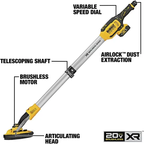 Miniatura 6 de DEWALT Lijadora inalámbrica de paneles de yeso de 20V MAX, solo herramienta (DCE800B)