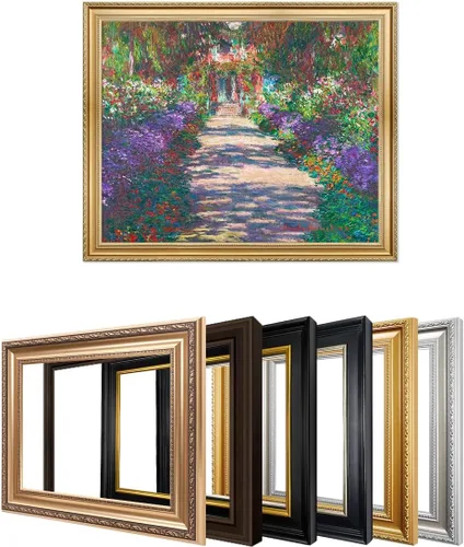 Miniatura 119 de IPIC - Reproducción artística de los lirios de agua de Claude Monet 1906, impresiones giclée coinciden con el marco dorado clásico, arte de pared