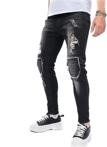 Miniatura 6 de Jeans elásticos ajustados para hombre, jeans ajustados rasgados para hombre, desgastados de pierna recta, pantalones cómodos para hombre