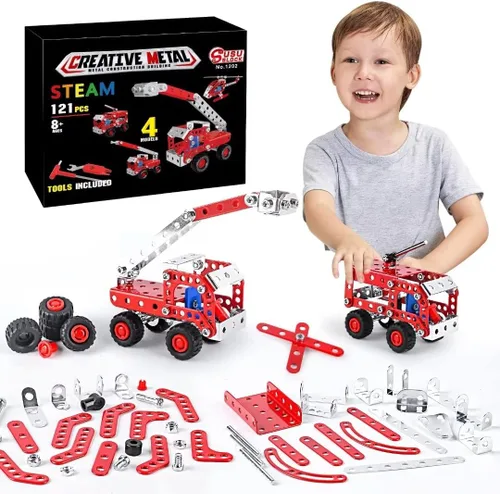 Ferthor Fun Juguetes de Construcción STEM para Niños de 8-12 Años, Conjuntos Creativos Serie de Camiones de Bomberos Kit de Modelo, Juguetes de