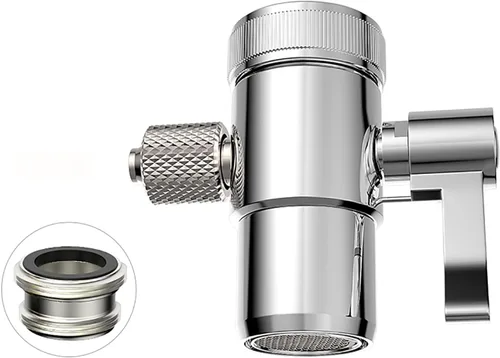 Adaptador de grifo Válvula desviadora Filtro de agua de encimera 3/8 ODTube Tubo de repuesto Adaptador de pieza con conector M22 X M24, cuerpo de